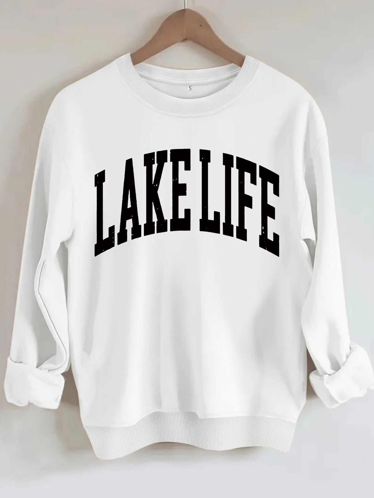 Női pulóver „Lake Life” felirattal