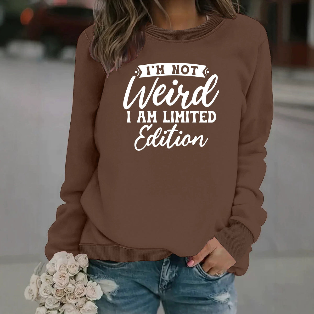 Feliratos női pulóver „Limited Edition” mintával