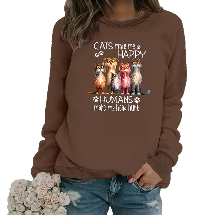 Round neck fleece hoodie