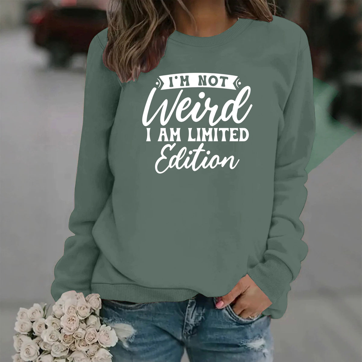 Feliratos női pulóver „Limited Edition” mintával