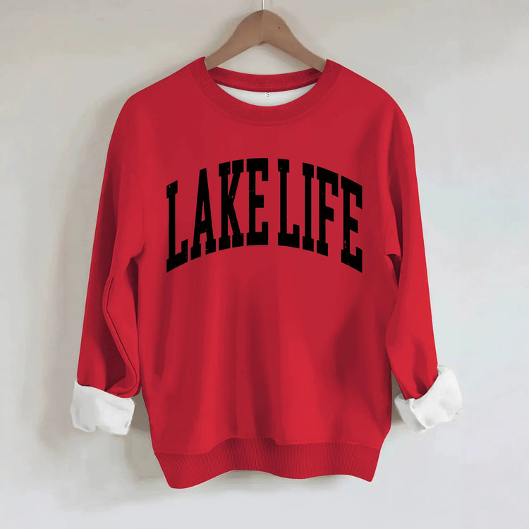 Női pulóver „Lake Life” felirattal