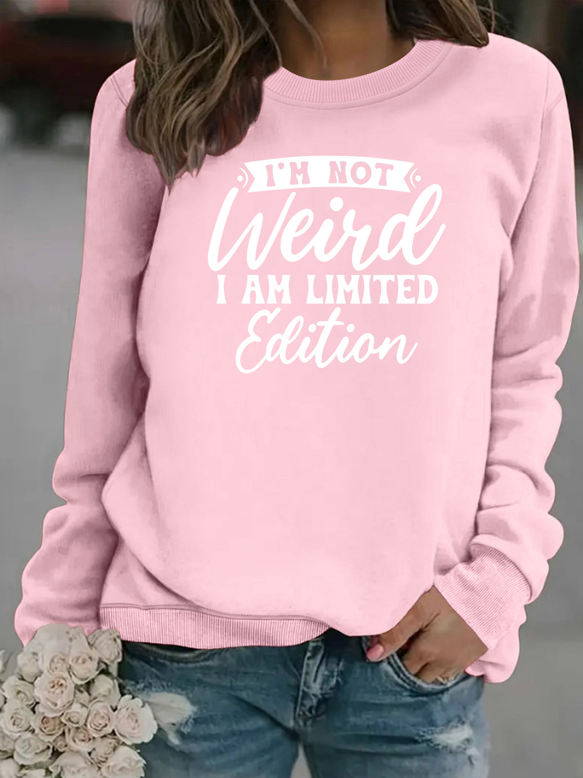 Feliratos női pulóver „Limited Edition” mintával