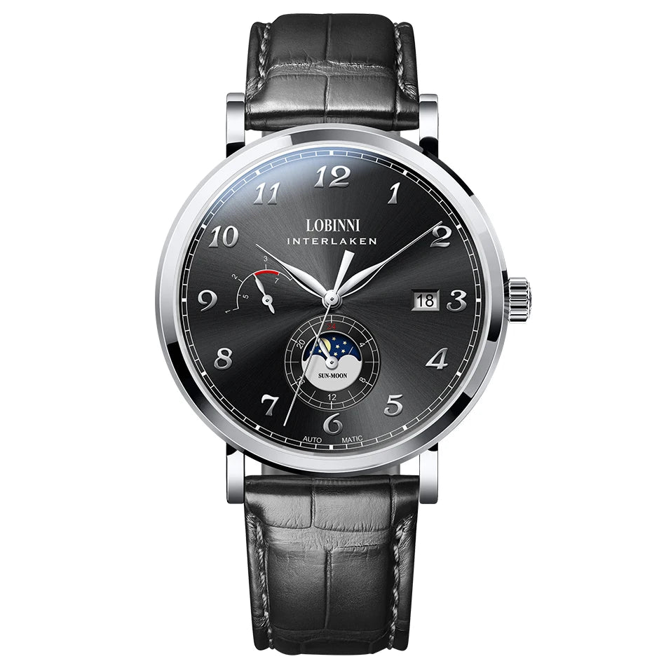 LOBINNI 686009 automatic men’s watch – with sapphire crystal, 42 mm