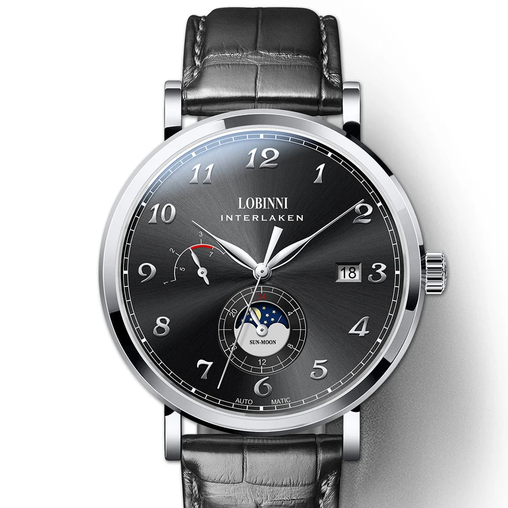 LOBINNI 686009 automatic men’s watch – with sapphire crystal, 42 mm