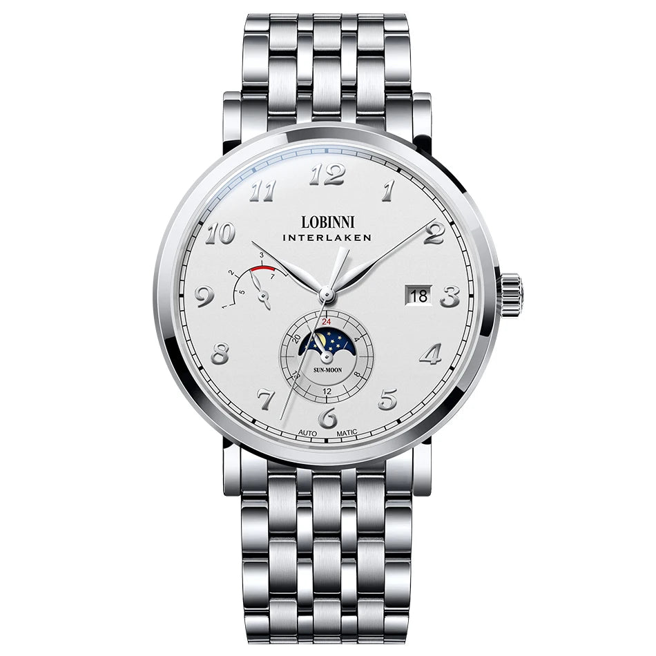 LOBINNI 686009 automatic men’s watch – with sapphire crystal, 42 mm