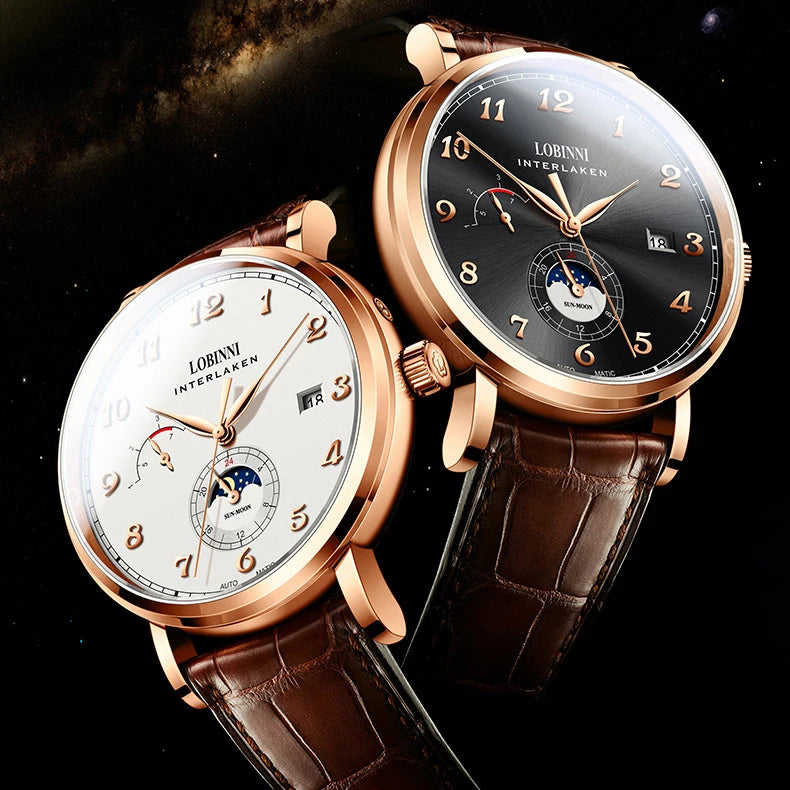 LOBINNI 686009 automatic men’s watch – with sapphire crystal, 42 mm