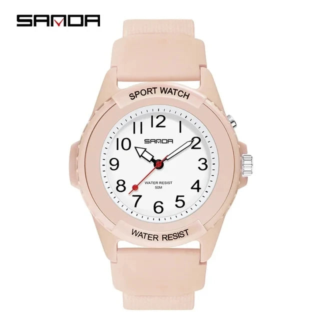 SANDA 6018 unisex quartz watch with a TPU strap