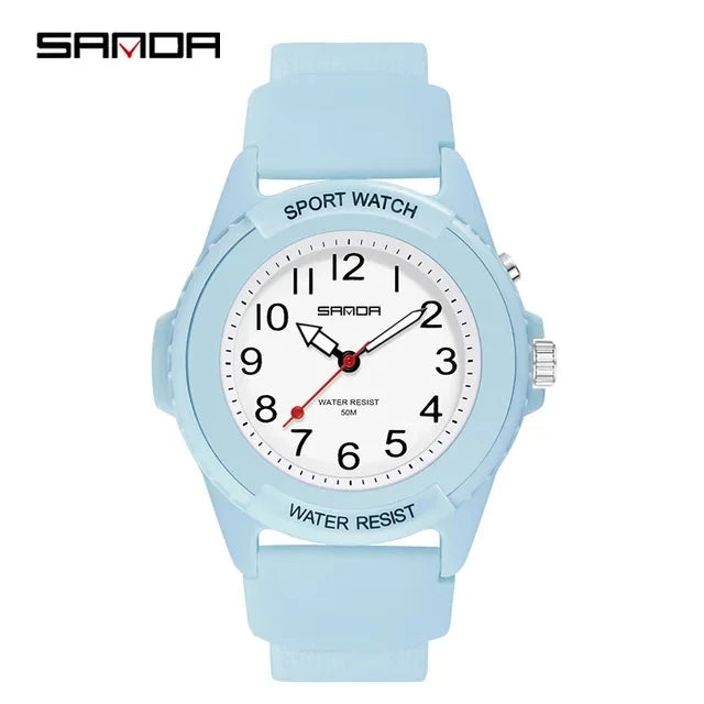 SANDA 6018 unisex quartz watch with a TPU strap
