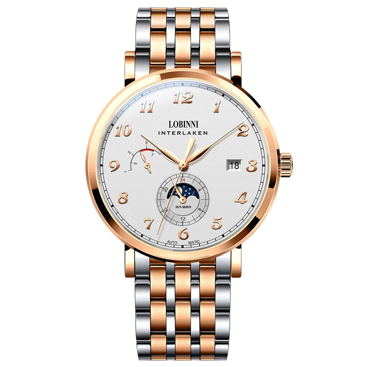 LOBINNI 686009 automatic men’s watch – with sapphire crystal, 42 mm