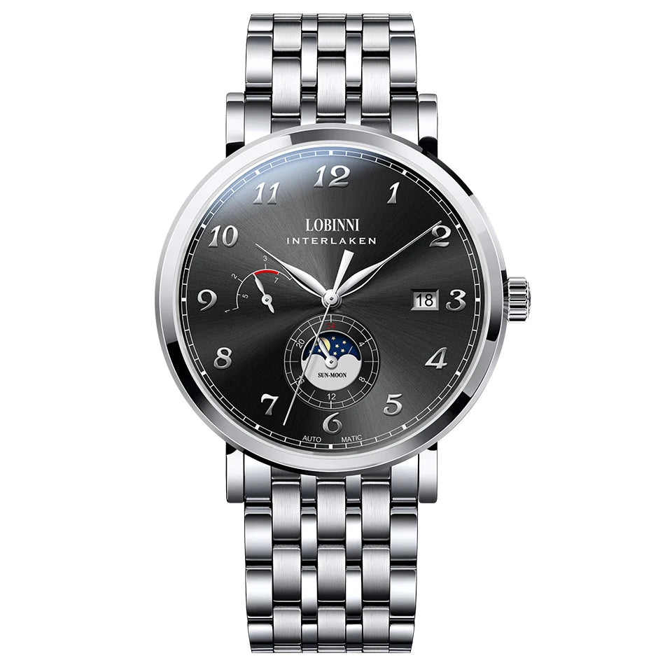 LOBINNI 686009 automatic men’s watch – with sapphire crystal, 42 mm