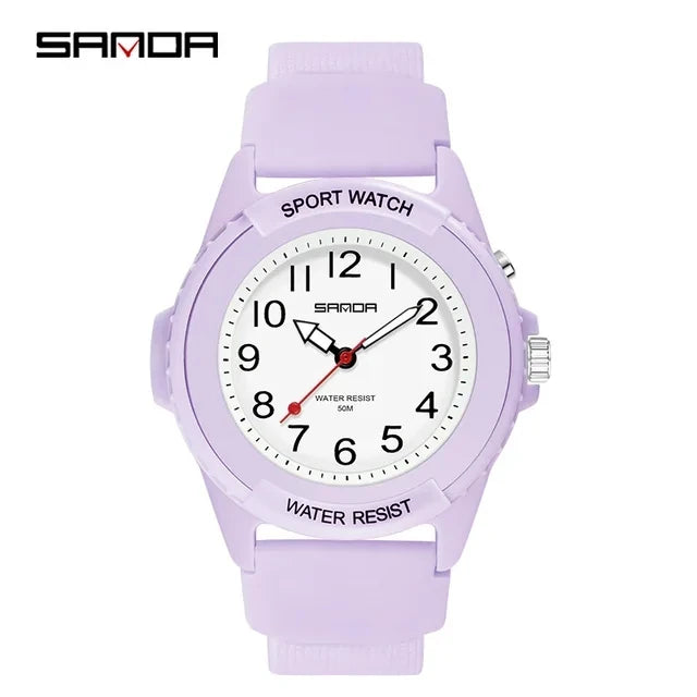 SANDA 6018 unisex quartz watch with a TPU strap