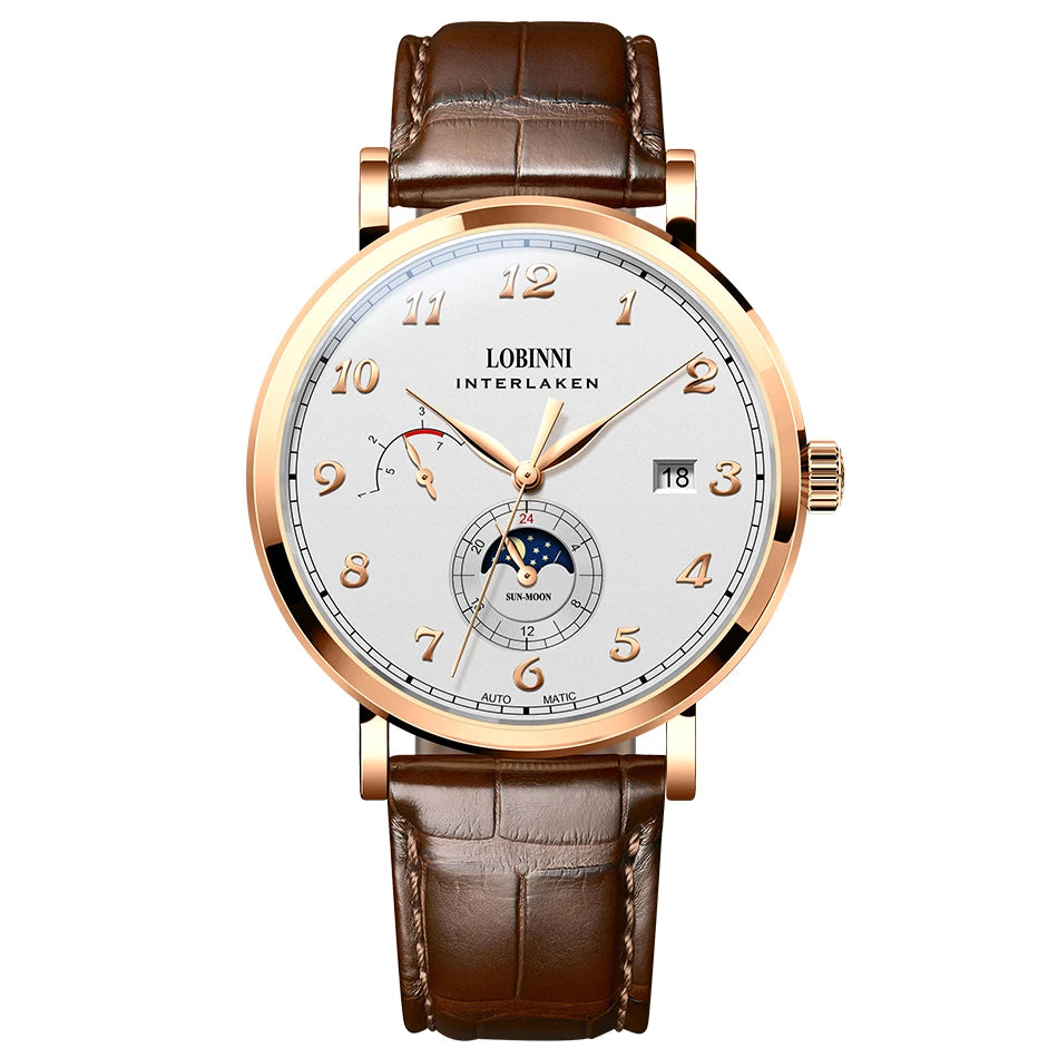 LOBINNI 686009 automatic men’s watch – with sapphire crystal, 42 mm