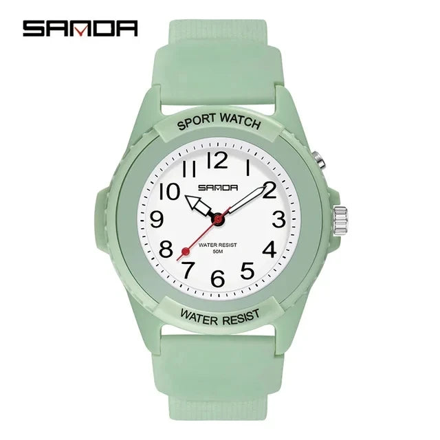 SANDA 6018 unisex quartz watch with a TPU strap