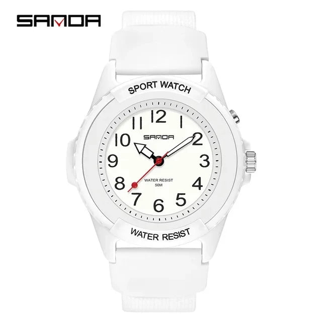 SANDA 6018 unisex quartz watch with a TPU strap