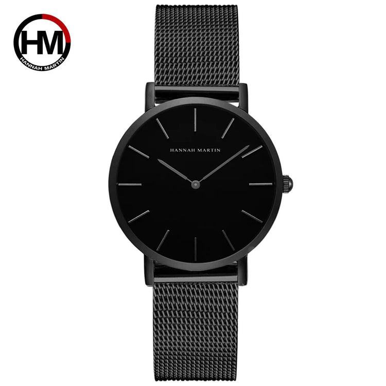 Hannah Martin CC36 women's quartz watch with stainless steel mesh strap