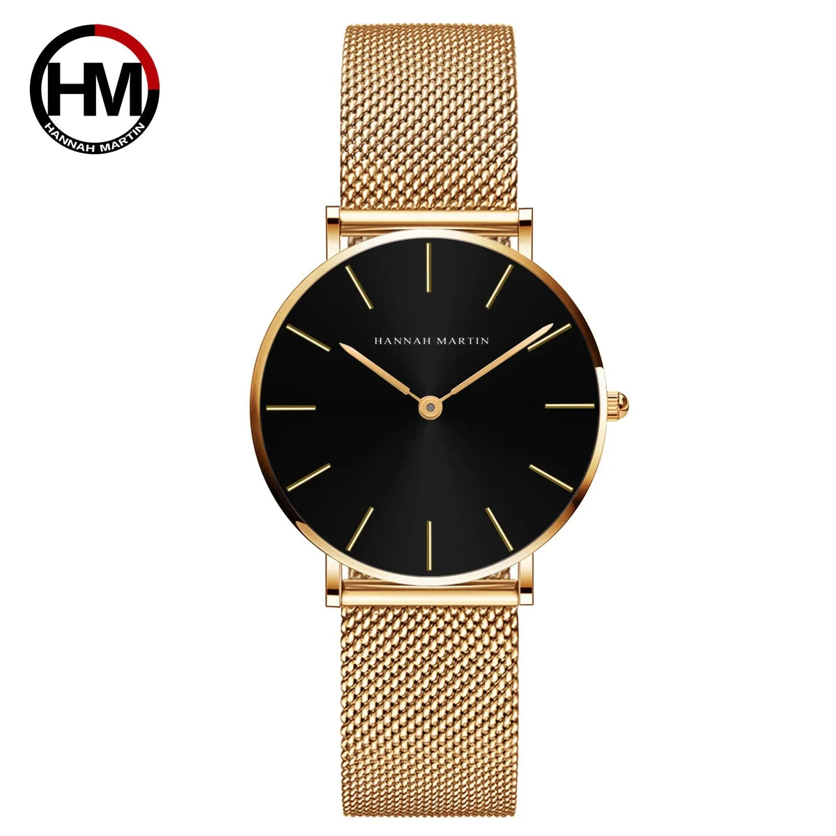 Hannah Martin CC36 women's quartz watch with stainless steel mesh strap