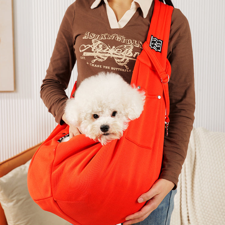 Pet carrier shoulder bag with phone pocket