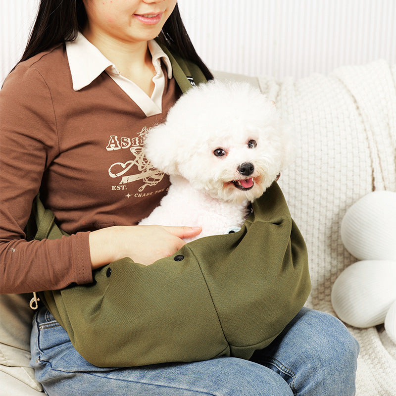 Pet carrier shoulder bag with phone pocket