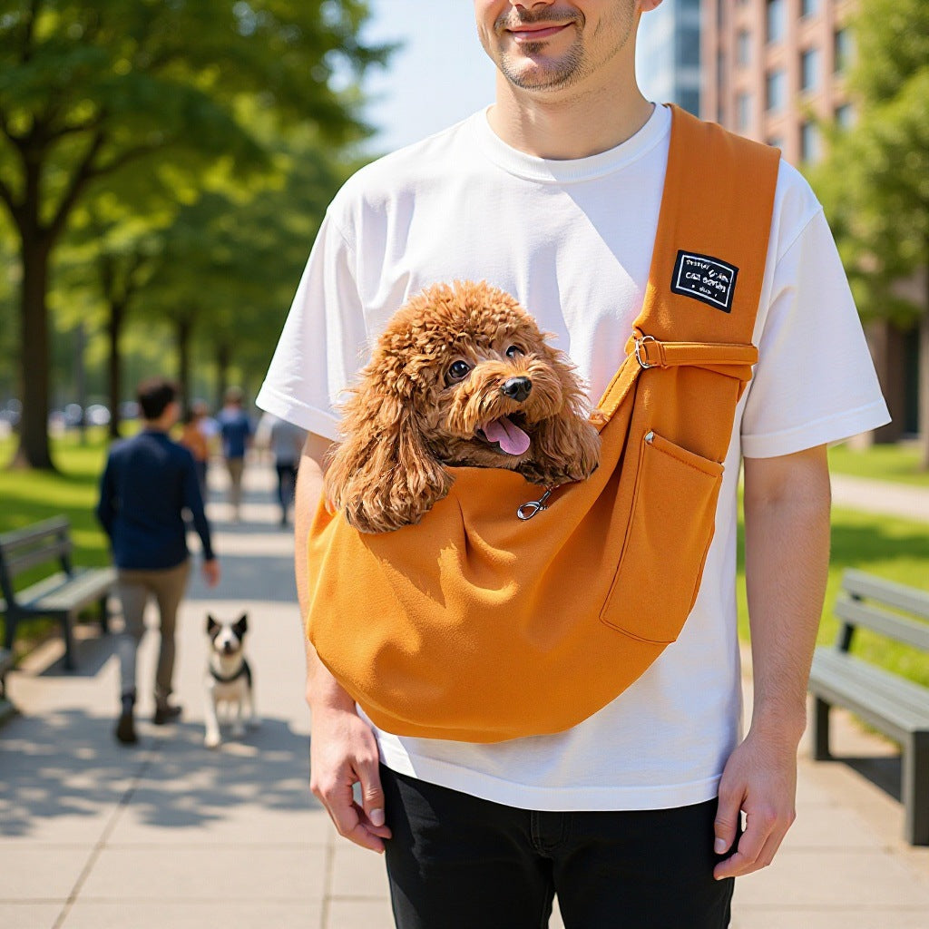 Pet carrier shoulder bag with phone pocket