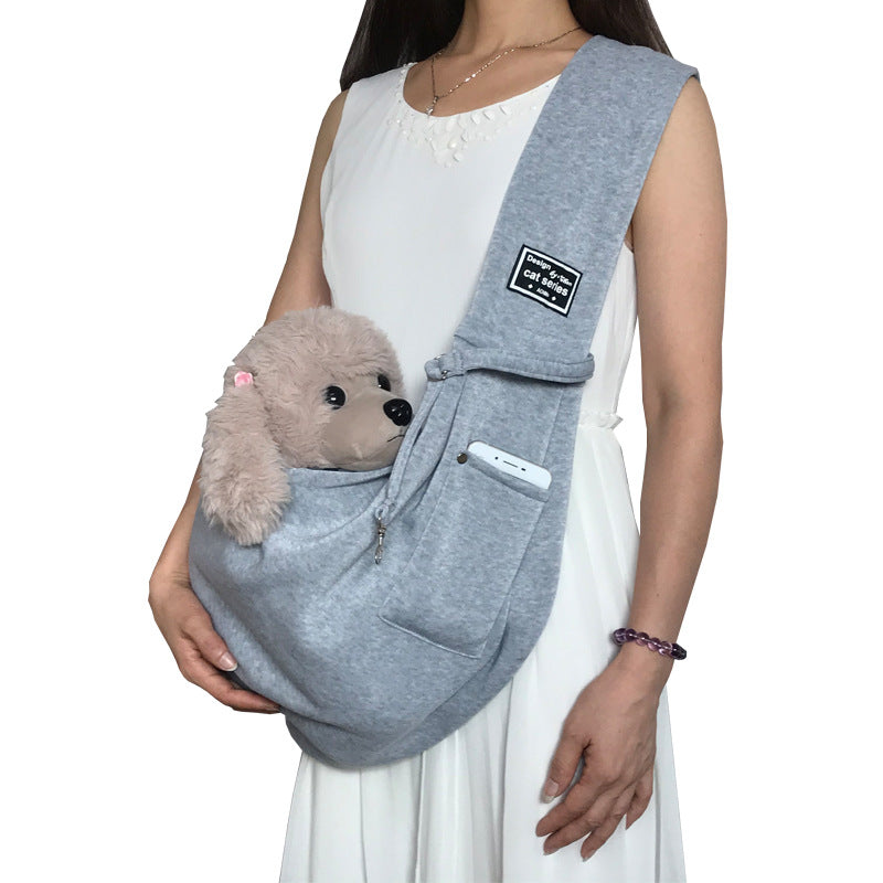 Pet carrier shoulder bag with phone pocket