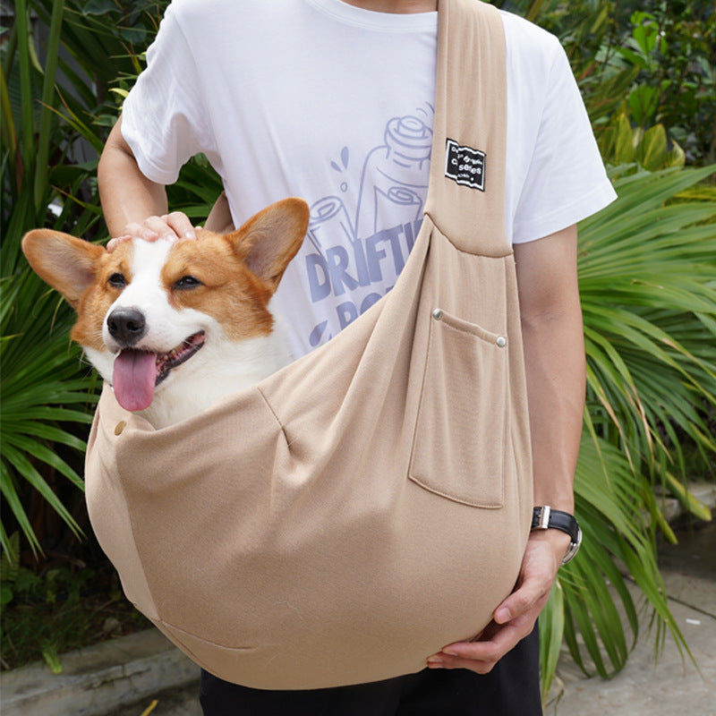 Pet carrier shoulder bag with phone pocket