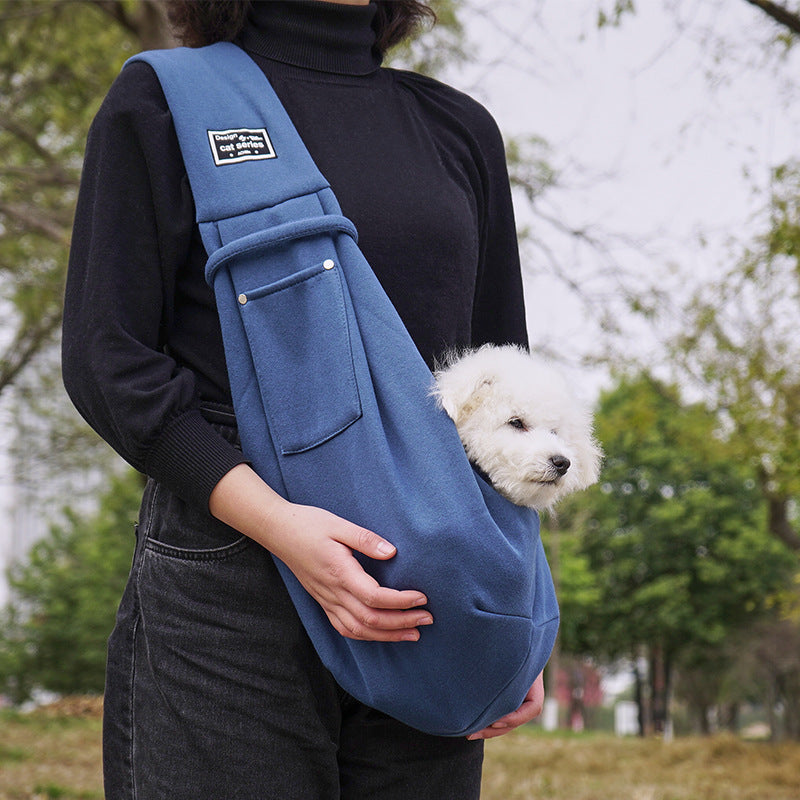 Pet carrier shoulder bag with phone pocket