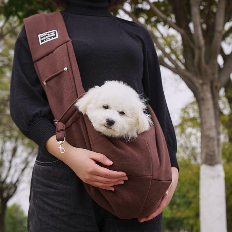 Pet carrier shoulder bag with phone pocket