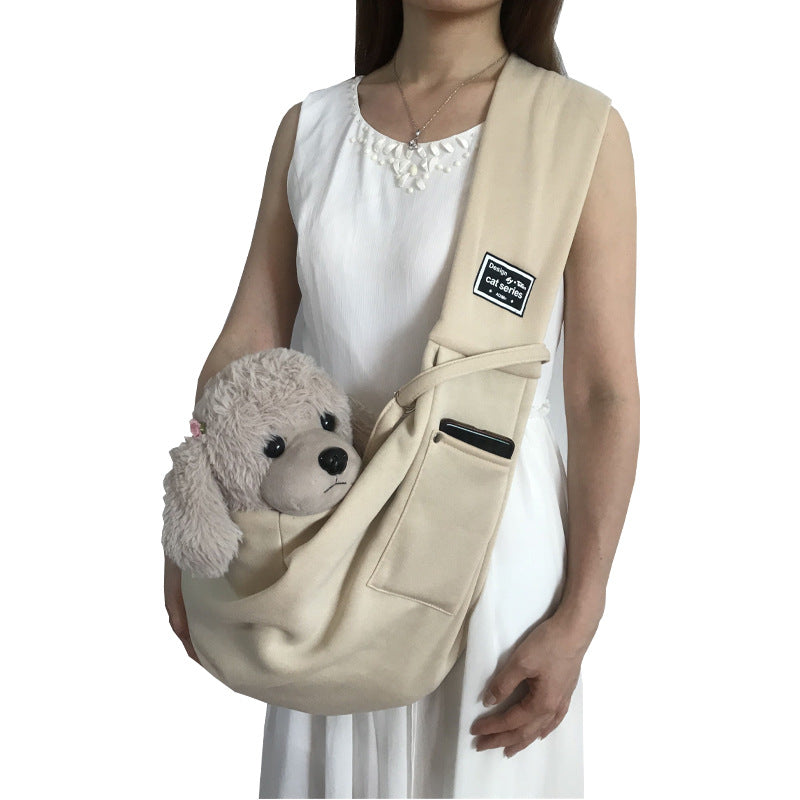 Pet carrier shoulder bag with phone pocket