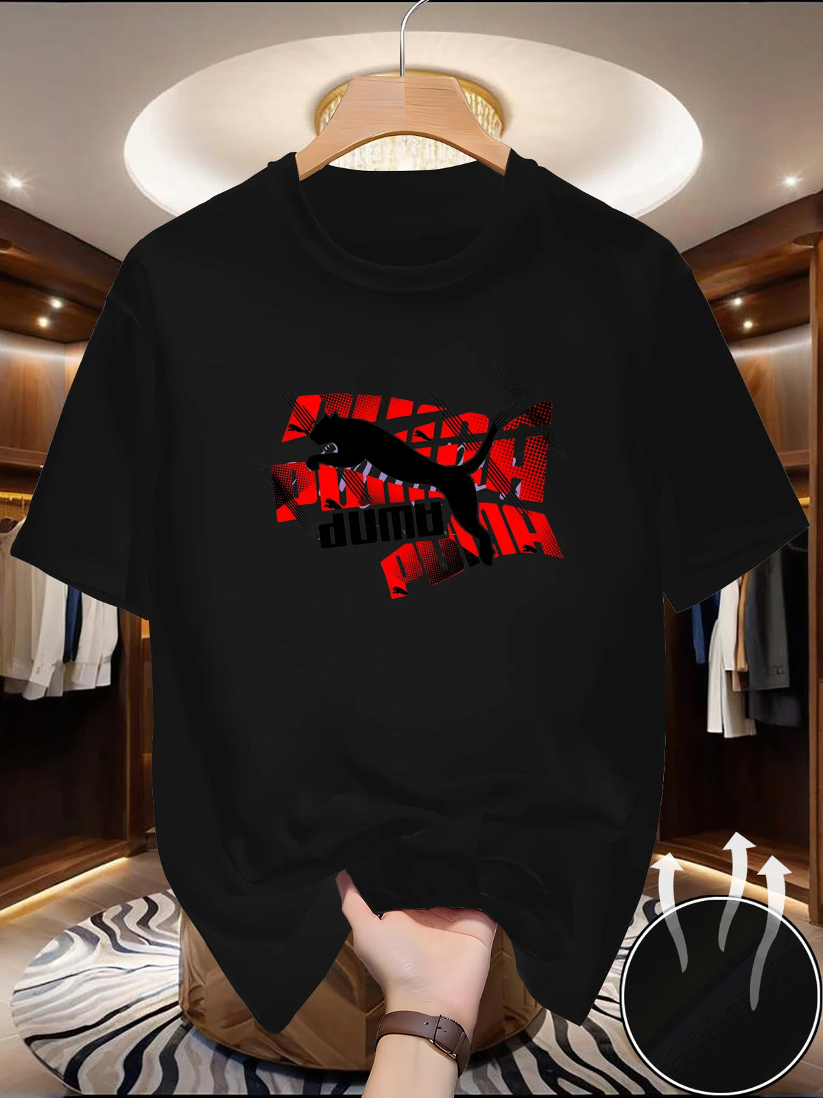 Men’s patterned polyester T-shirt