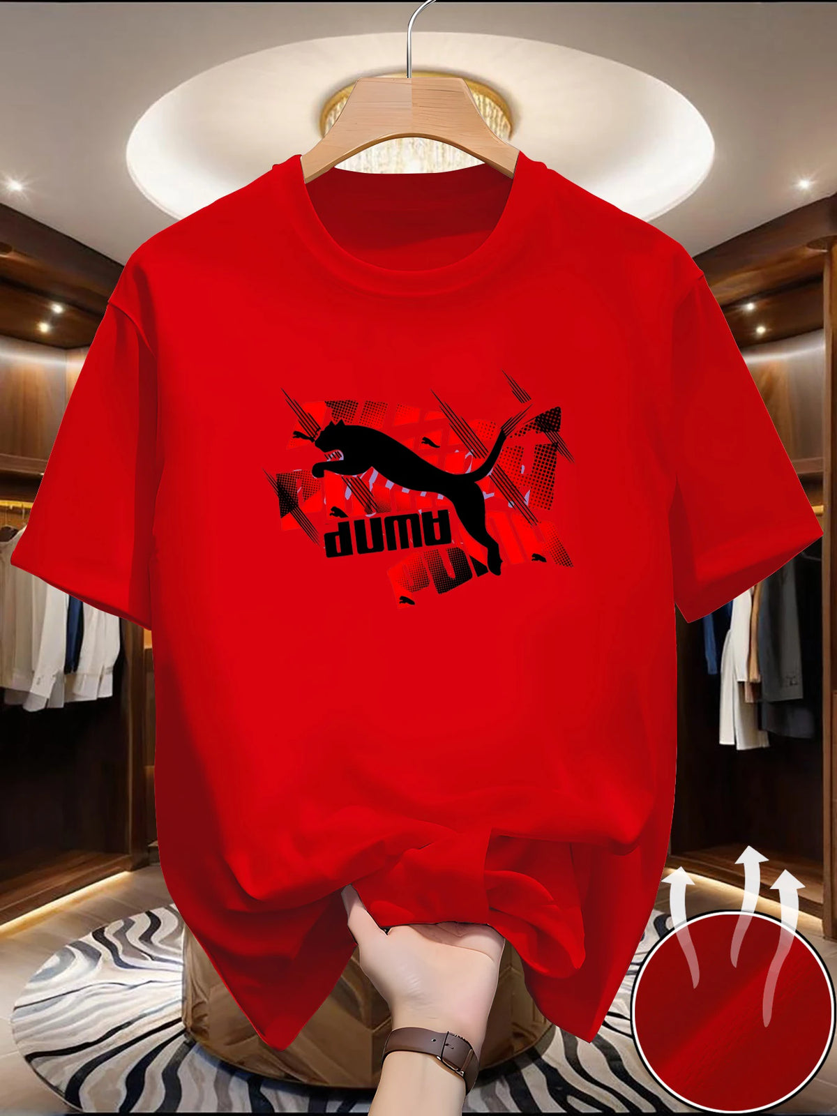 Men’s patterned polyester T-shirt