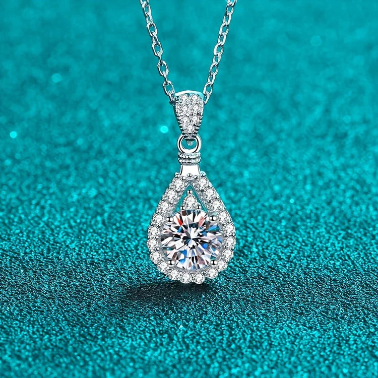 Necklace for Woman Wedding Fine Jewely with 925 Sterling Sliver Plated 18k White Gold Necklace
