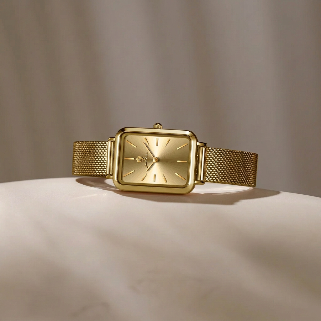 Gohuos 7824 women’s quartz watch with a rectangular case
