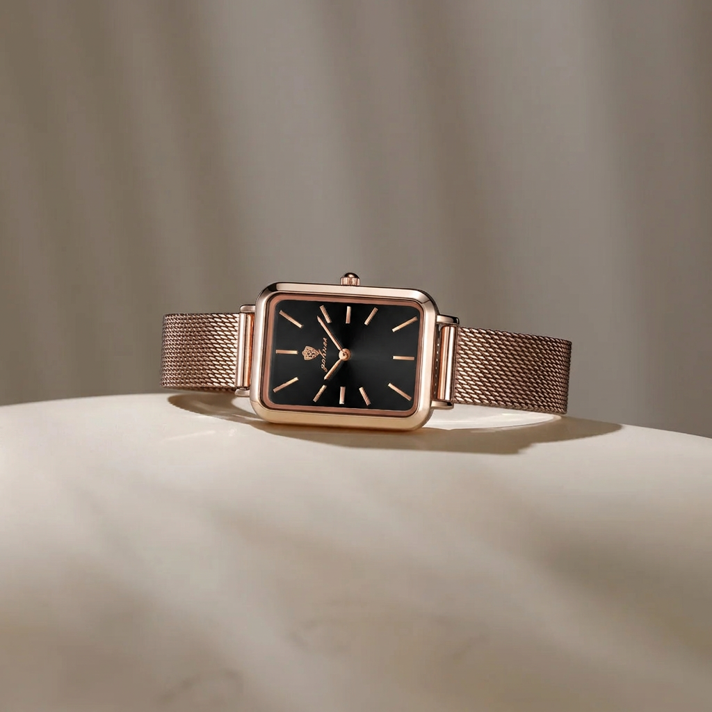 Gohuos 7824 women’s quartz watch with a rectangular case