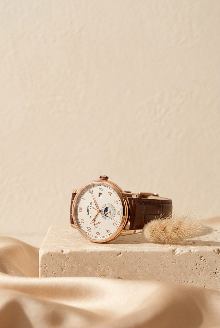 LOBINNI 686009 automata férfi karóra – zafírüveggel, 42 mm